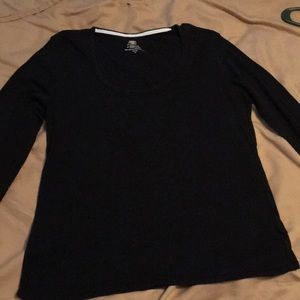 Black long sleeve scoop neck tee